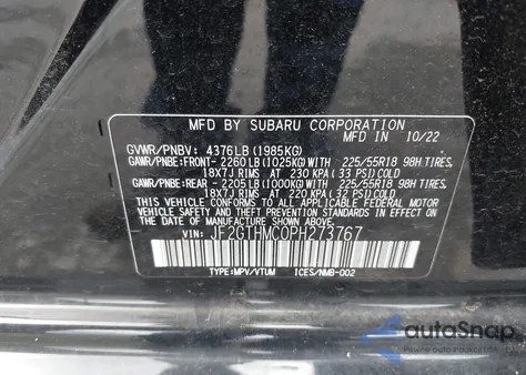 2023 Subaru Crosstrek Limited from USA, damaged, VIN JF2GTHMC0PH273767